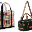 Слева-направо: L.L. Bean Patchwork Madras Tote, Supreme Camera Bag