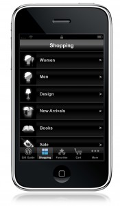 Меню приложения Yoox.com Style Gift Guide для iPhone