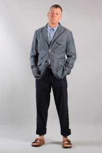 Мужской пиджак на трех пуговицах и брюки, Universal Works