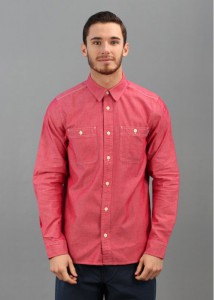 Рабочая мужская рубашка из красного шамбре, Carhartt
